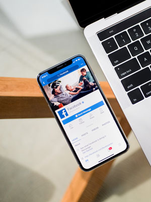 social media on a phone